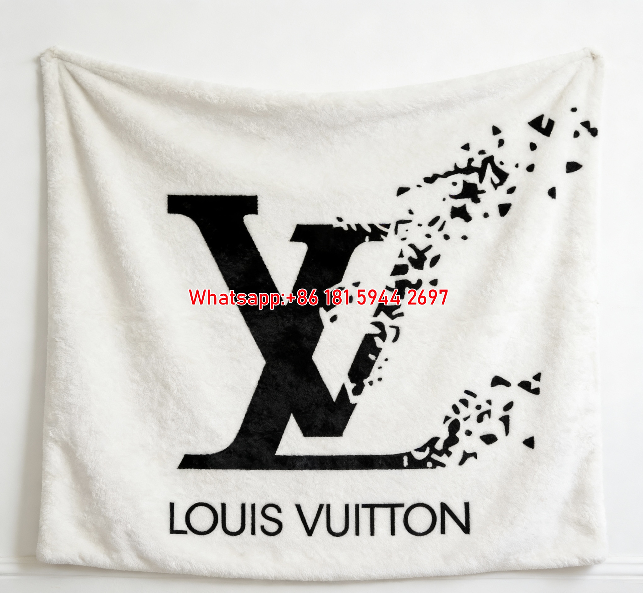 LV Shattered Monogram Blanket Black LV Fragmented Throw 058